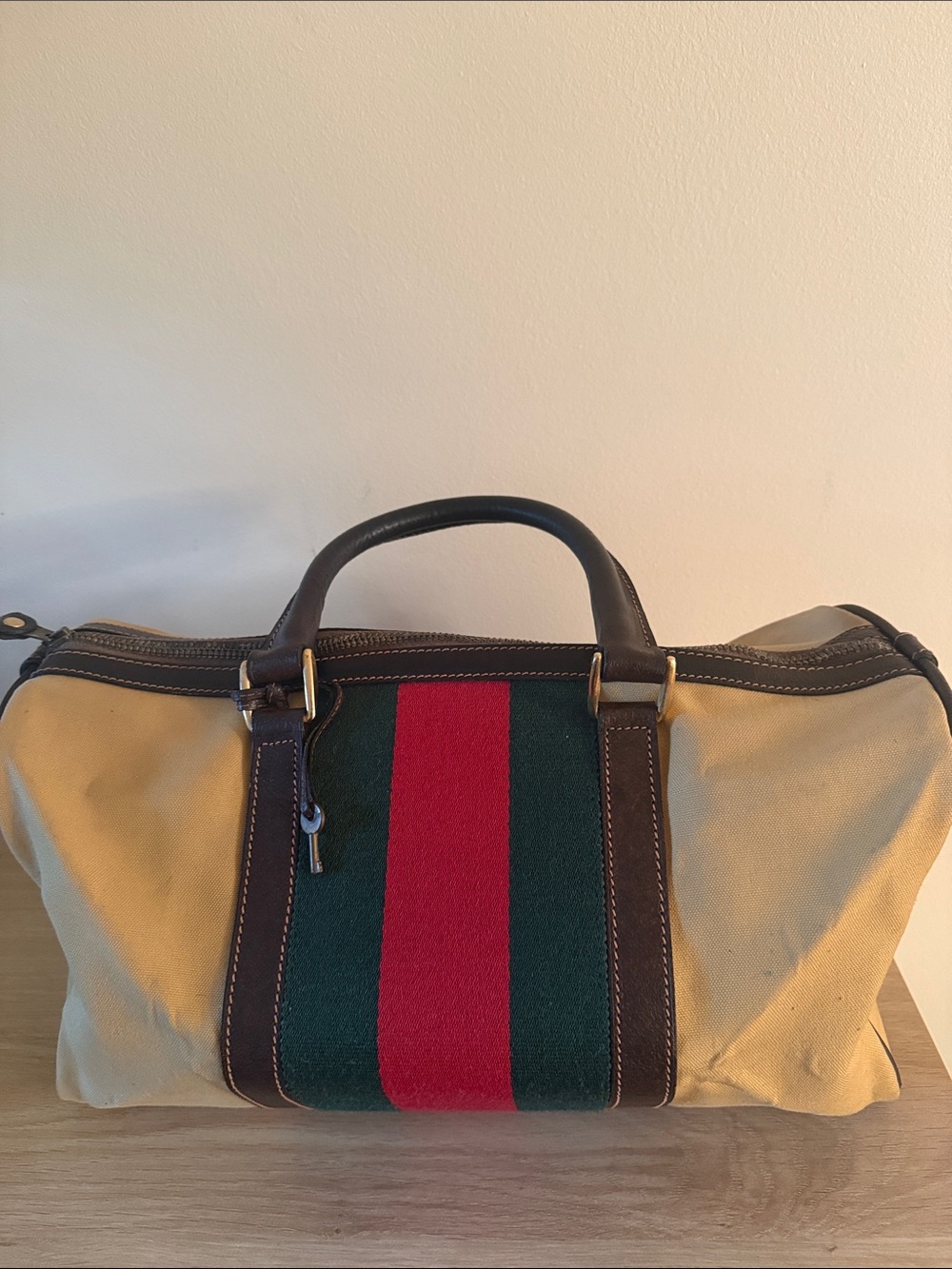 Vintage Gucci Web Stripe Weekender Bag